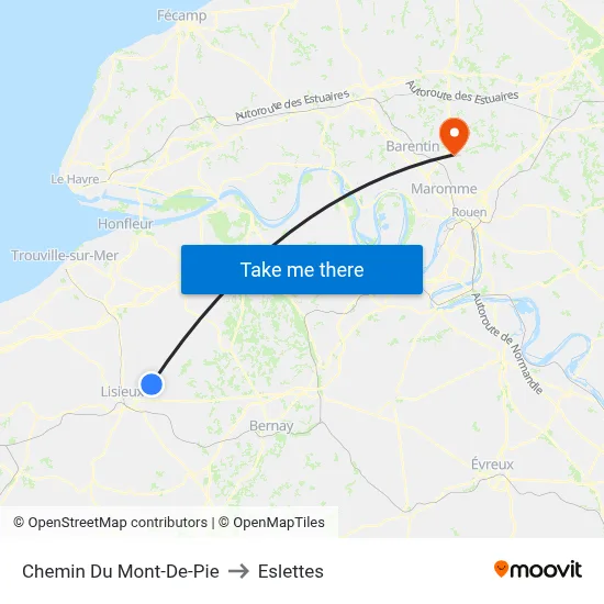 Chemin Du Mont-De-Pie to Eslettes map