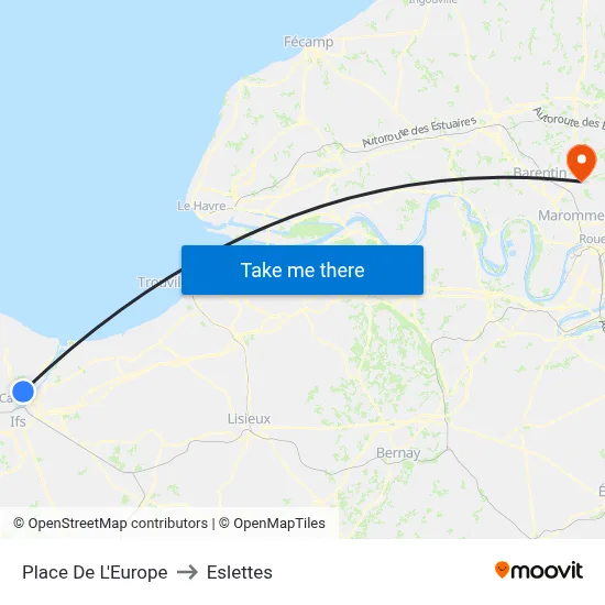 Place De L'Europe to Eslettes map