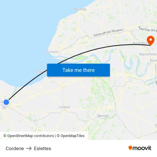 Corderie to Eslettes map