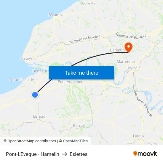Pont-L'Eveque - Hamelin to Eslettes map