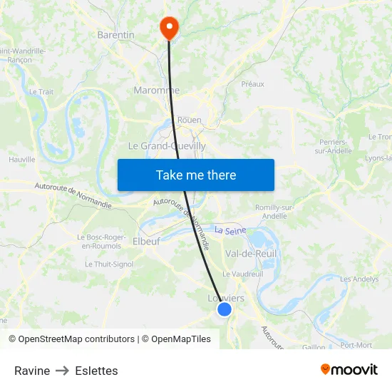 Ravine to Eslettes map