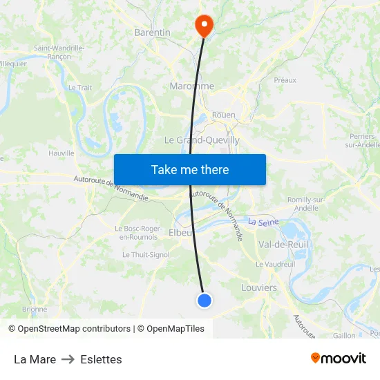 La Mare to Eslettes map
