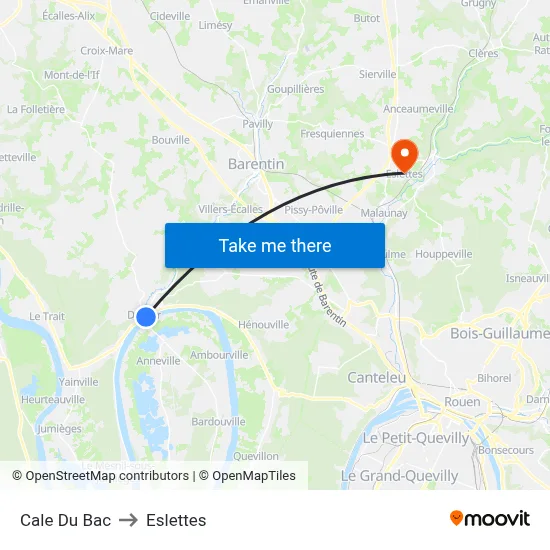 Cale Du Bac to Eslettes map