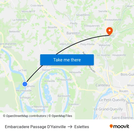 Embarcadere Passage D'Yainville to Eslettes map