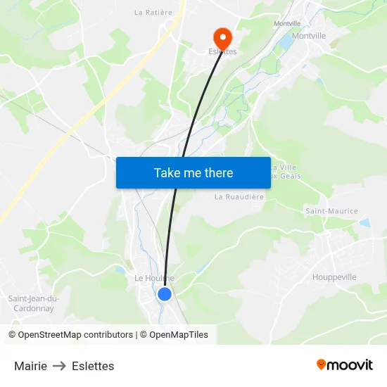 Mairie to Eslettes map