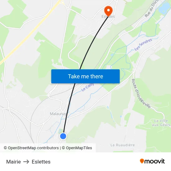 Mairie to Eslettes map