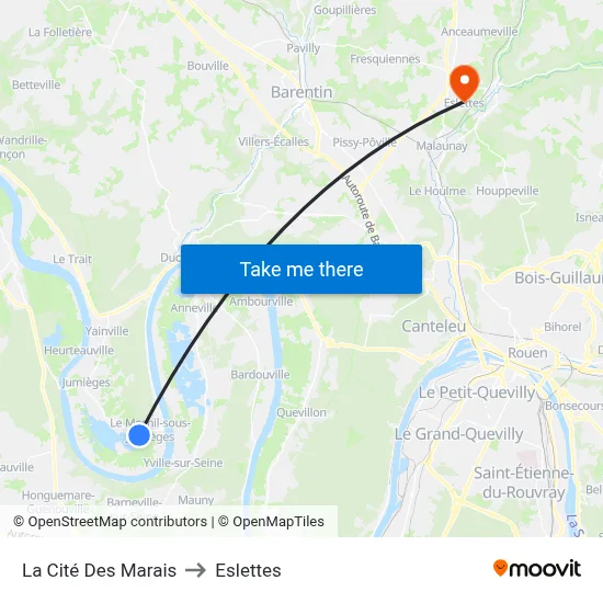La Cité Des Marais to Eslettes map