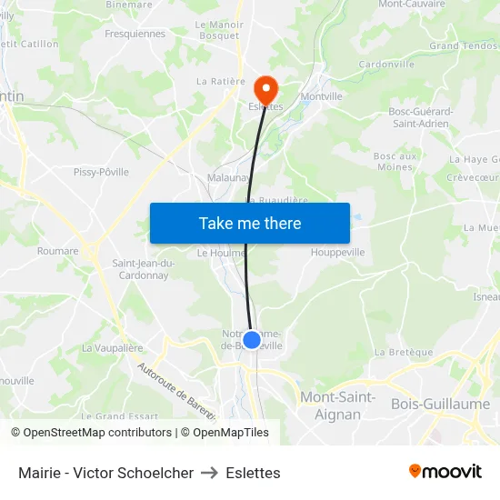 Mairie - Victor Schoelcher to Eslettes map