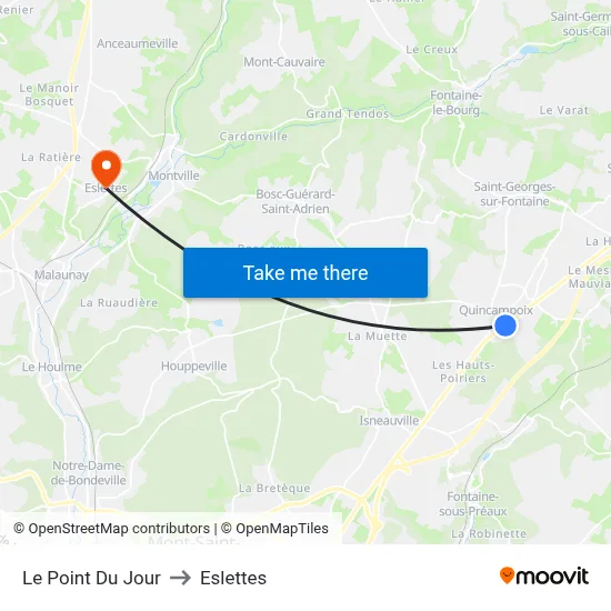 Le Point Du Jour to Eslettes map