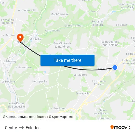 Centre to Eslettes map
