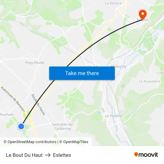 Le Bout Du Haut to Eslettes map