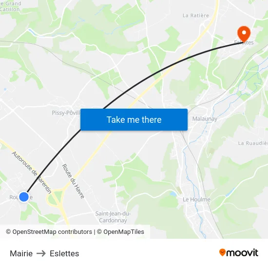 Mairie to Eslettes map