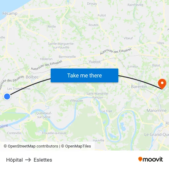 Hôpital to Eslettes map