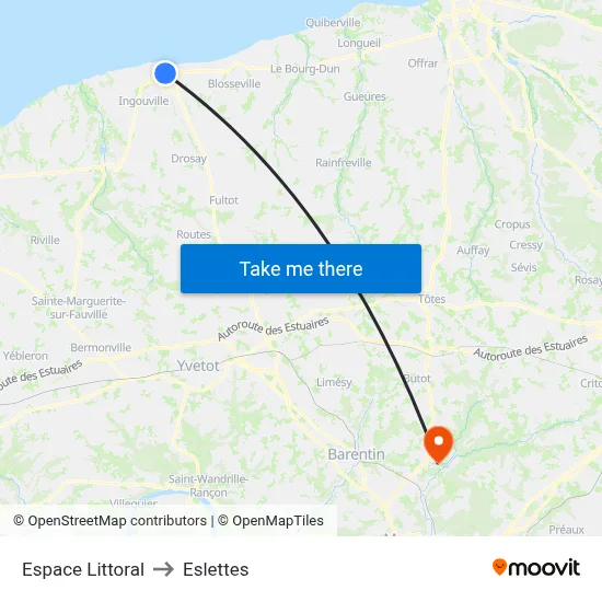 Espace Littoral to Eslettes map