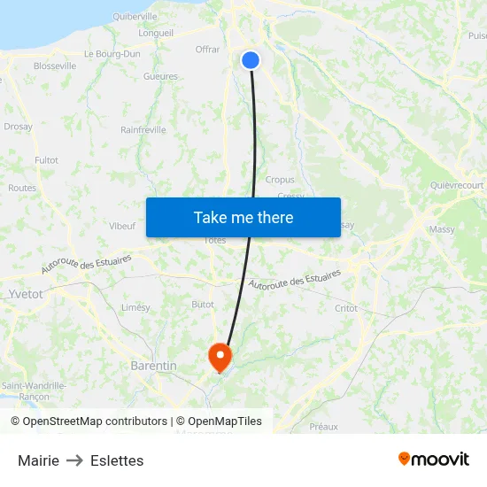 Mairie to Eslettes map