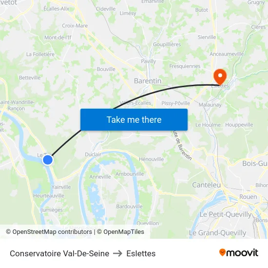 Conservatoire Val-De-Seine to Eslettes map