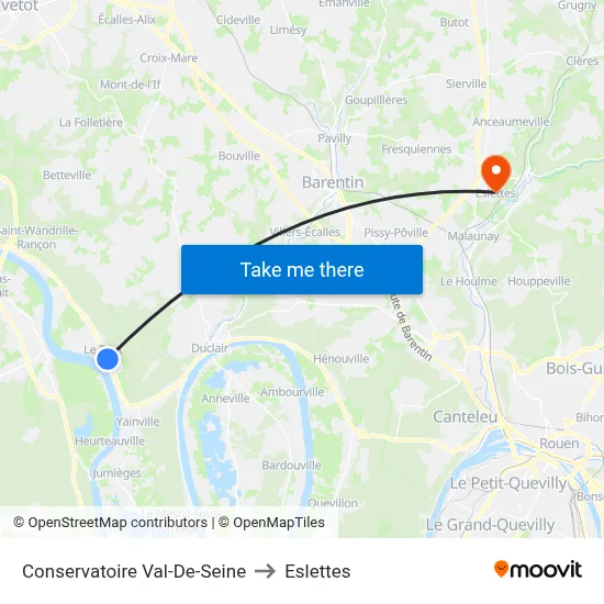 Conservatoire Val-De-Seine to Eslettes map