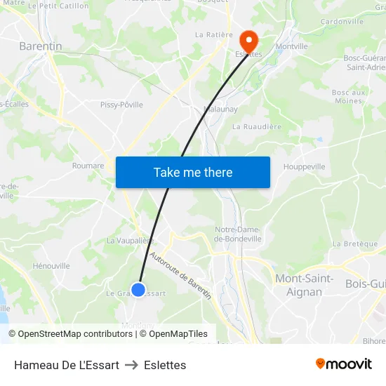 Hameau De L'Essart to Eslettes map