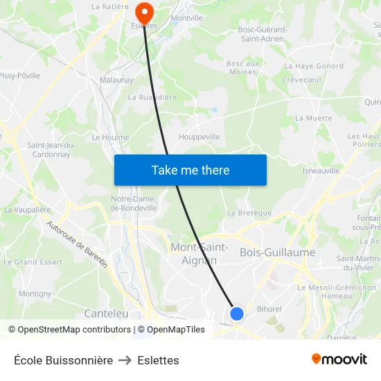 École Buissonnière to Eslettes map