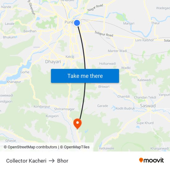 Collector Kacheri to Bhor map