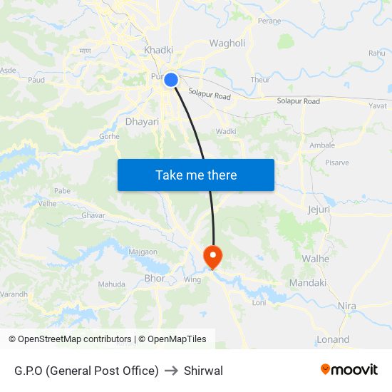 GPO to Shirwal map