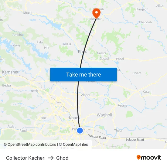 Collector Kacheri to Ghod map