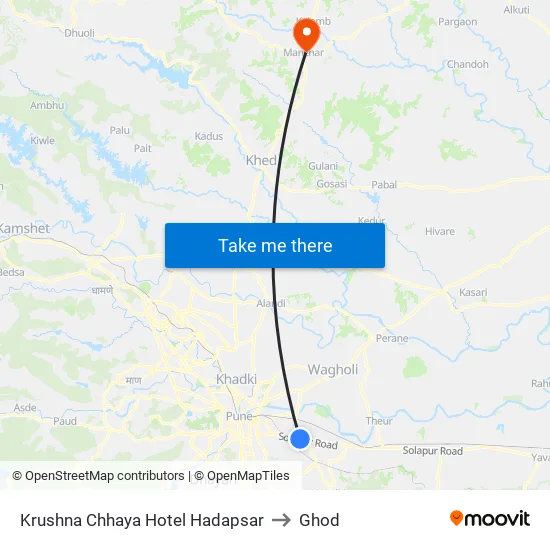 Krishna Chhaya Hotel to Ghod map