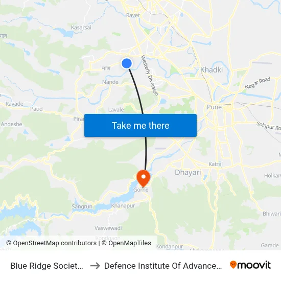 Blue Ridge Society Main Gate to Defence Institute Of Advanced Technology Diat map