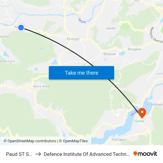 Paud ST Stand to Defence Institute Of Advanced Technology Diat map