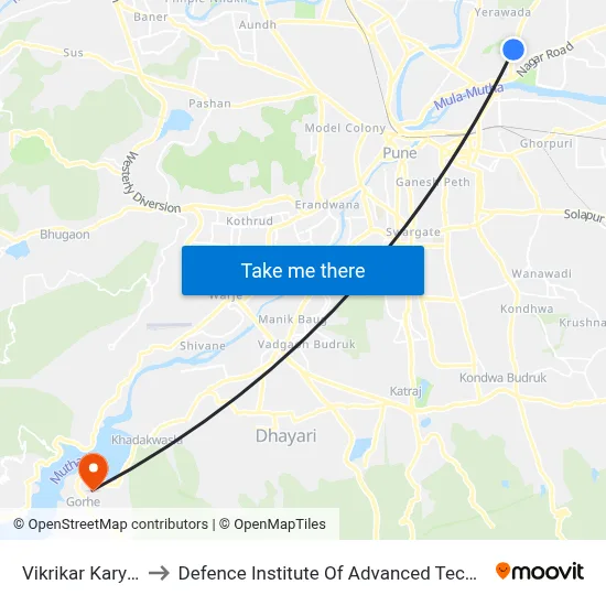 Vikrikar Karyalaya to Defence Institute Of Advanced Technology Diat map
