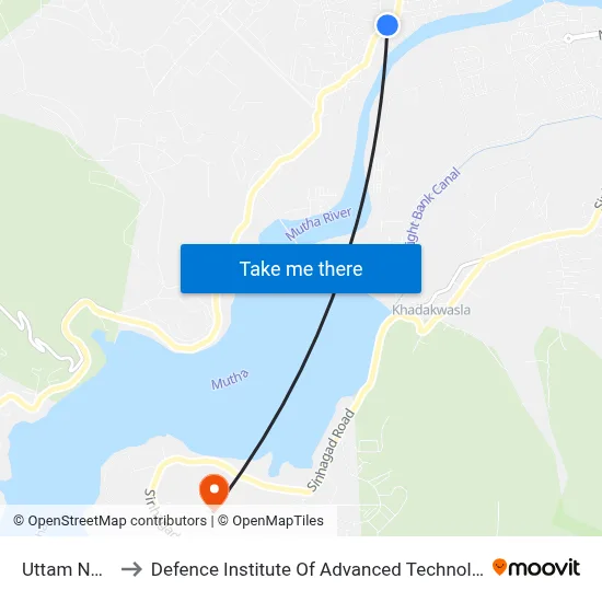 Uttam Nagar to Defence Institute Of Advanced Technology Diat map