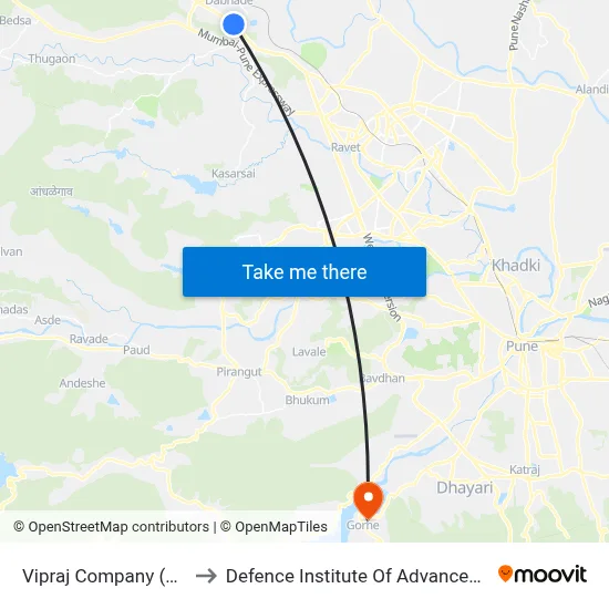 Vipraj Company (Limb Phata) to Defence Institute Of Advanced Technology Diat map