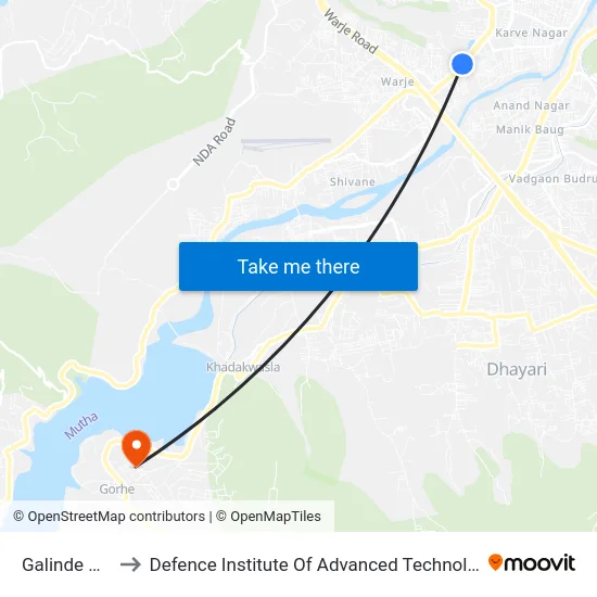 Galinde Path to Defence Institute Of Advanced Technology Diat map