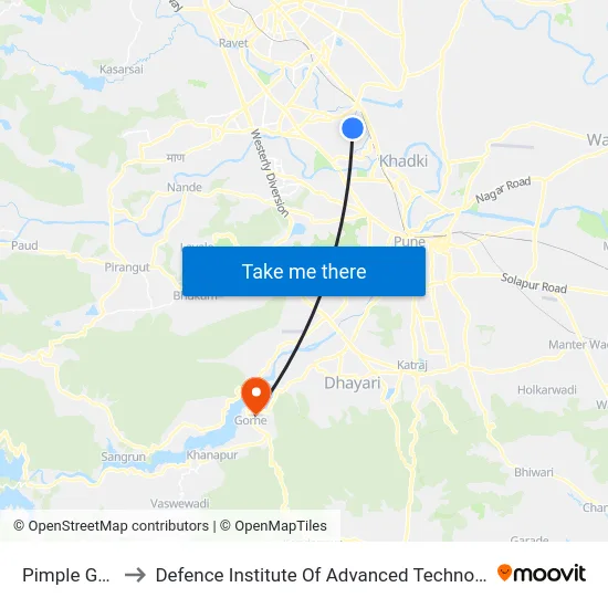 Pimple Gurav to Defence Institute Of Advanced Technology Diat map