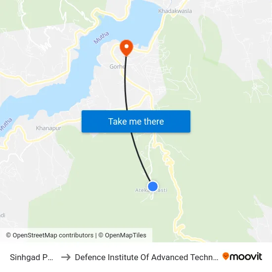Sinhgad Paytha to Defence Institute Of Advanced Technology Diat map