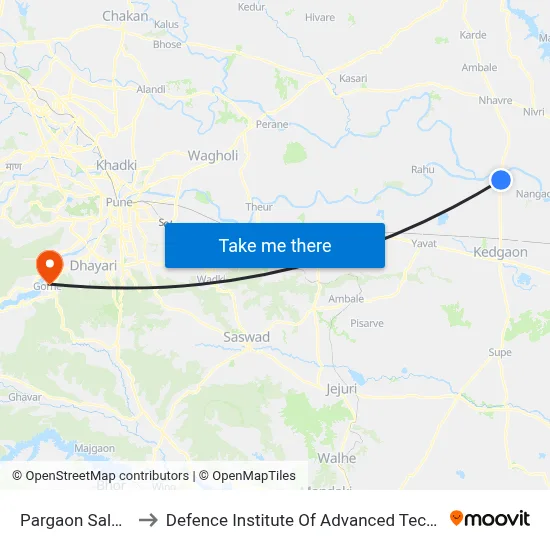 Pargaon Salu Malu to Defence Institute Of Advanced Technology Diat map
