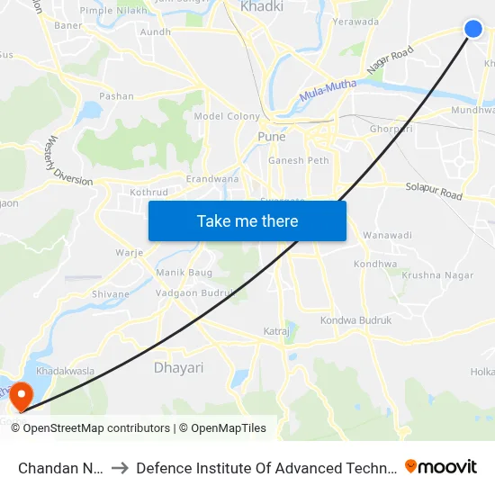 Chandan Nagar to Defence Institute Of Advanced Technology Diat map