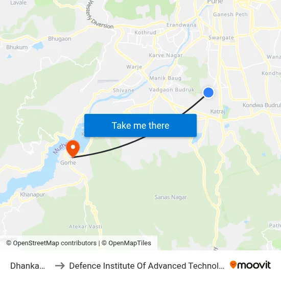 Dhankawadi to Defence Institute Of Advanced Technology Diat map