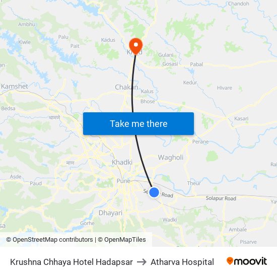 Krushna Chhaya Hotel Hadapsar to Atharva Hospital map