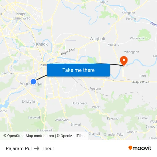 Rajaram Pul to Theur map