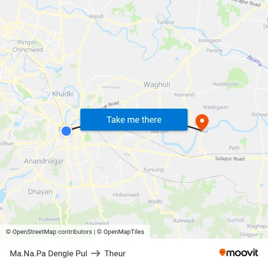 Ma.Na.Pa Dengle Pul to Theur map