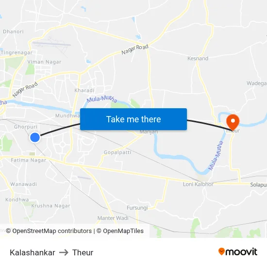 Kalashankar to Theur map