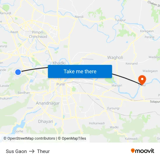 Sus Gaon to Theur map