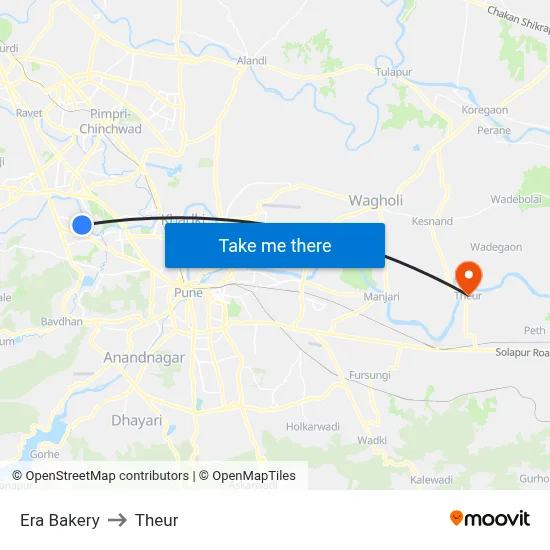 Era Bakery to Theur map