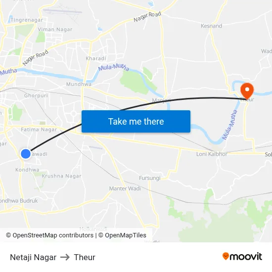 Netaji Nagar to Theur map