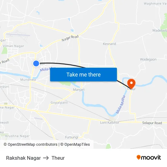 Rakshak Nagar to Theur map