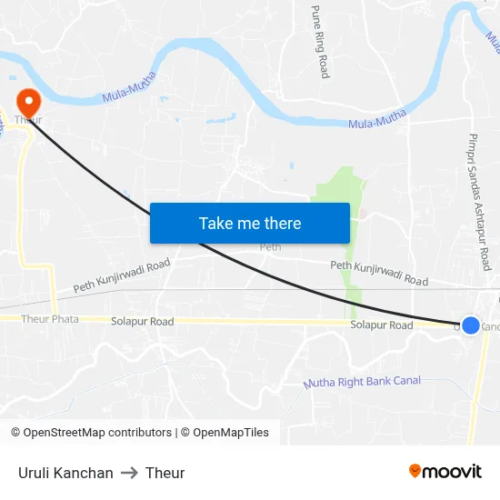 Uruli Kanchan to Theur map