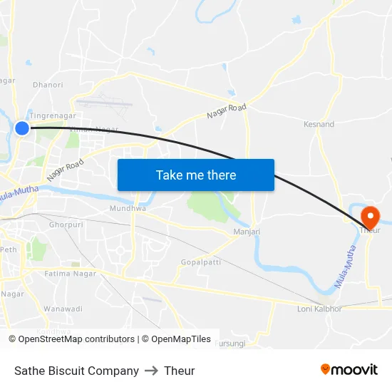 Sathe Biscuit Company to Theur map