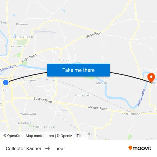 Collector Kacheri to Theur map