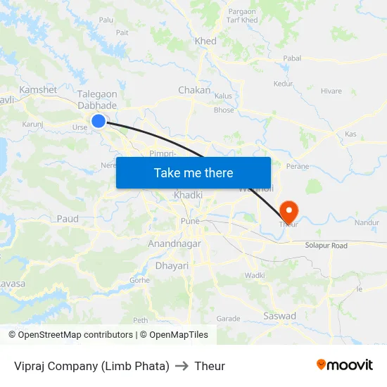Vipraj Company (Limb Phata) to Theur map